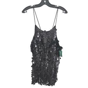 NWT Motel Women's Black Sequin Sleeveless Tank top - Size Small